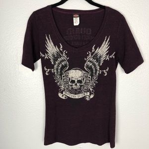 Harley Davidson Bling Deep Purple T-Shirt S